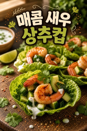 입맛 돋우는 매콤 새우 상추컵 레시피 — 라임·생강·요거트의 상큼함, 간단하고 가벼운 점심용