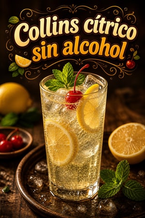 Collins cítrico sin alcohol — Mocktail Tom Collins