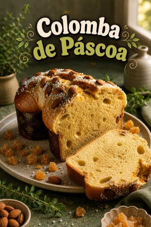 Colomba italiana tradicional de Páscoa com amêndoa