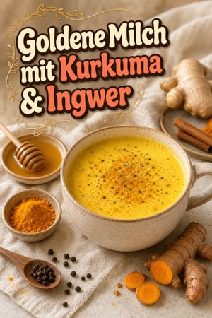 Beruhigende Goldene Milch mit Kurkuma & Ingwer für Kopfweh