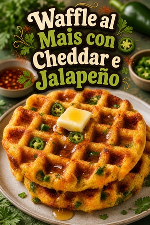 Waffle al Mais con Cheddar e Jalapeño Piccanti
