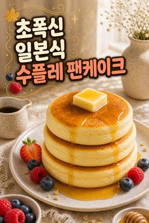 입안에서 사르르 녹는 초폭신 일본식 수플레 팬케이크 레시피