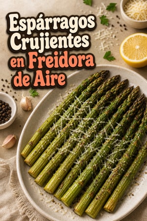Espárragos Crujientes en Freidora de Aire con Parmesano y Ajo