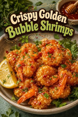 Crispy Golden Bubble Shrimps with Spicy Honey Glaze