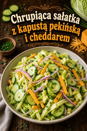 Chrupiąca sałatka z kapusty pekińskiej, ogórka i cheddara