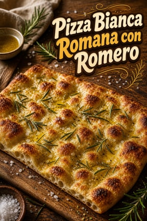 Auténtica Pizza Bianca Romana con Romero y Sal Marina
