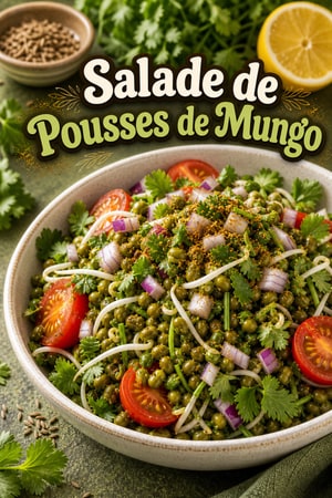 Salade croquante de haricots mungo germés au citron et cumin