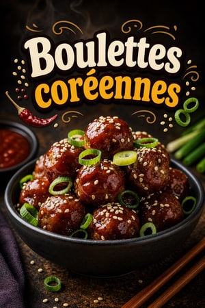 Boulettes de bœuf à la coréenne et leur glaçage collant au gochujang