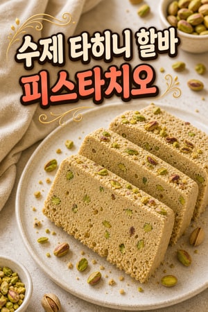 입안에서 사르르 녹는 수제 타히니 할바와 구운 피스타치오