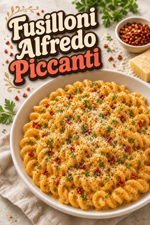Fusilloni Cremosi Piccanti all'Alfredo con Peperoncino Calabrese