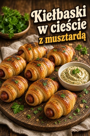 Klasyczne kiełbaski w cieście z musztardą i serem na imprezę