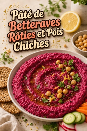 Pâté de Betteraves Rôties et Pois Chiches au Citron Frais