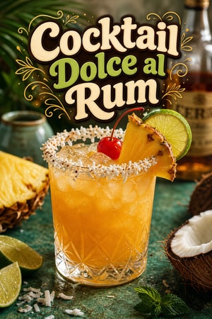 Cocktail Dolce al Rum con Frutta fresca e Cocco