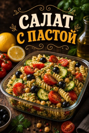 Средиземноморский салат с пастой и лимонной заправкой