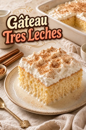 Gâteau Tres Leches Authentique à la Crème Chantilly