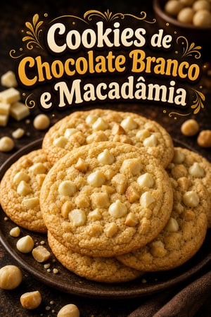 Cookies de Chocolate Branco e Macadâmia Irresistíveis