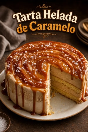 Torta de Helado de Caramelo con Salsa de Caramelo Salado