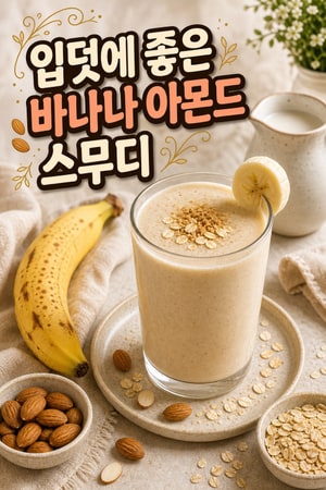 임신 입덧 완화용 부드럽고 담백한 바나나 아몬드밀크 스무디 레시피 아침 수분보충용 간단 5분