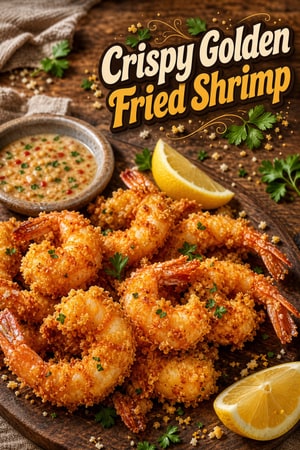 Crispy Golden Fried Shrimp with Zesty Dipping Sauce