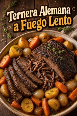 Asado Alemán a Fuego Lento con Verduras de Raíz