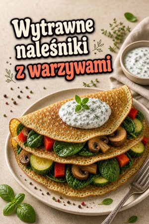 Wytrawne naleśniki warzywne z ziołowym jogurtem - lekkie