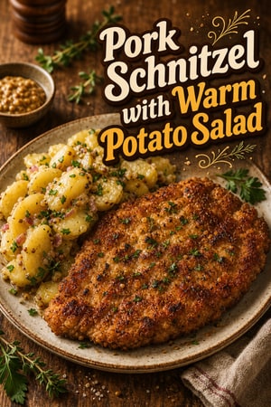 Herbed Pork Schnitzel with Warm German Potato Salad