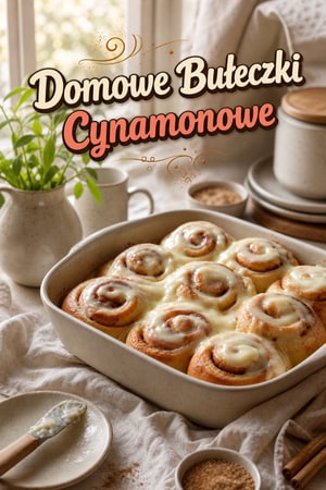 Domowe Cinnamon Rolls z Glazurą Sernikową