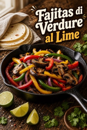 Fajitas di Verdure Sfrigolanti con Lime e Peperoni Affumicati