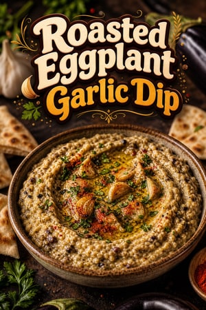 Roasted Eggplant Garlic Spread with Fresh Herbs