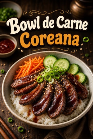 Taça de Carne Coreana com Glacê de Gochujang e Arroz