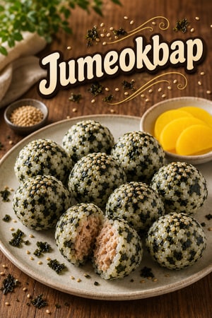 Koreańskie kulki ryżowe z tuńczykiem i algami (Jumeokbap)