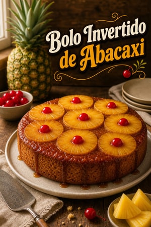 Bolo Invertido de Abacaxi Clássico com Cerejas