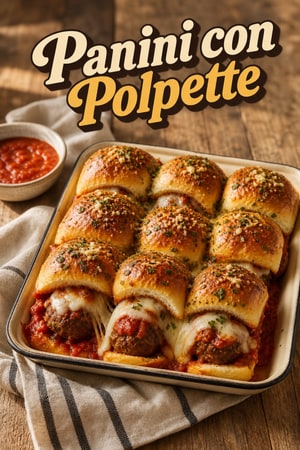 Polpettoni Staccabili nei Panini con Marinara e Formaggio Fuso