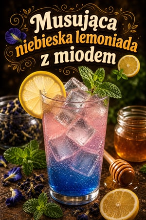 Musująca lemoniada z Butterfly Pea, miodem i miętą
