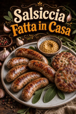 Salsiccia di Maiale Fatta in Casa con Salvia e Aglio