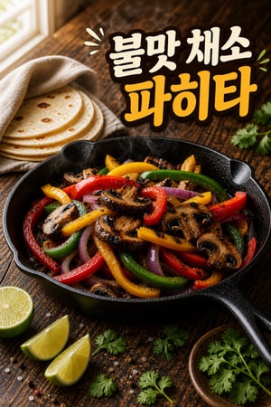 불맛 가득한 채소 파히타와 라임 소스 레시피 | 집에서 즐기는 멕시칸 요리