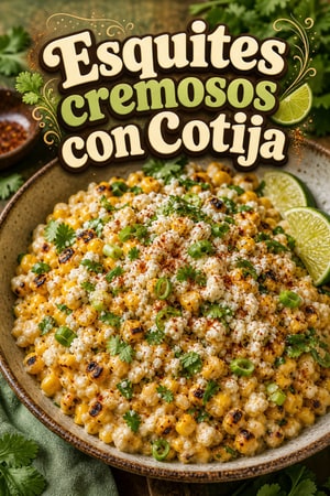 Ensalada cremosa de maíz al estilo esquites con Cotija