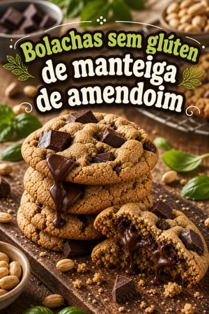 Bolachas de Manteiga de Amendoim Sem Glúten com Chocolate