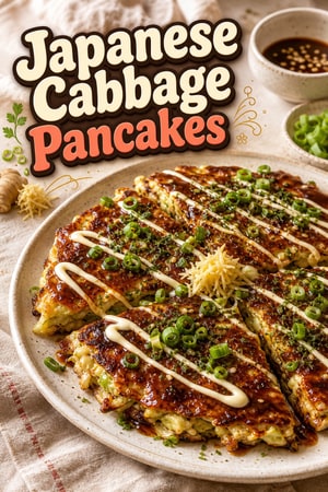 Savory Japanese Vegetable Pancakes with Cabbage and Ginger