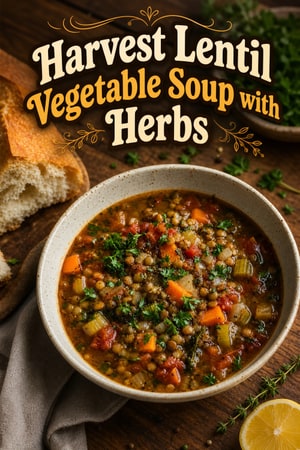 Harvest Lentil Vegetable Soup with Herbs