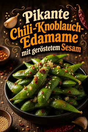 Pikante Chili-Knoblauch-Edamame mit geröstetem Sesam