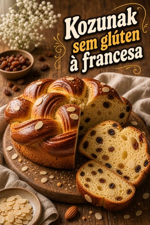 Kozunak sem glúten estilo francês: pão trançado de Páscoa