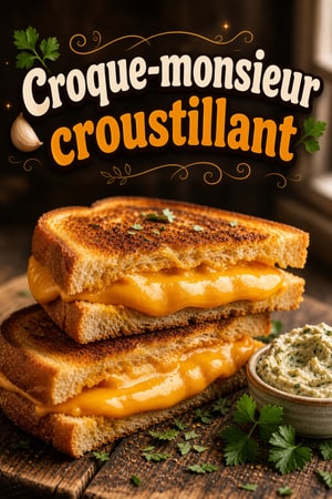 Croque-monsieur croustillant en friteuse à air, aux herbes