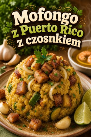 Autentyczne mofongo z Puerto Rico — czosnek i skwarki