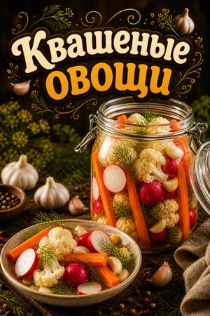 Хрустящие ферментированные овощи с чесноком и укропом