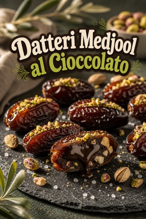 Datteri Medjool ripieni di cioccolato, noci e sale