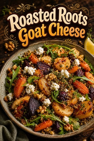 Roasted Root Vegetables with Amaranth & Goat Cheese