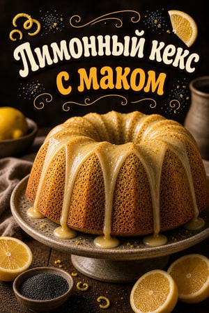 Классический лимонный кекс с маком и пахтой — нежный