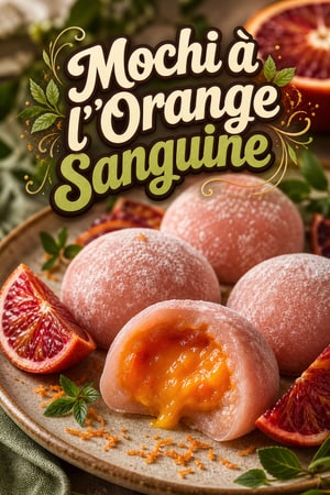 Mochi à l'Orange Sanguine et Cœur d'Agrumes Acidulé