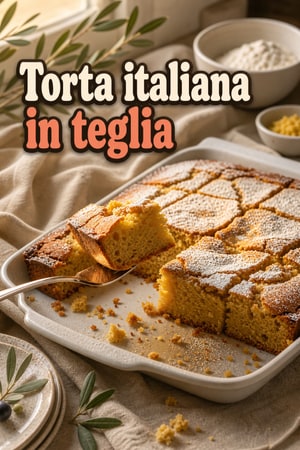 Torta rustica in teglia italiana — fetta morbida e dolce